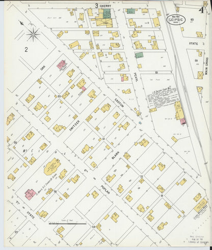 Sanborn Fire Insurance Map from Leipsic, Putnam County, Ohio (1900), Sheet #0004 - Historic Sanborn Fire Insurance Map Print, vintage old map wall art, antique decor, genealogy gift, Ohio Ohio map