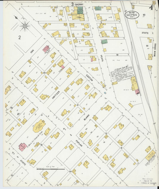 Sanborn Fire Insurance Map from Leipsic, Putnam County, Ohio (1900), Sheet #0004 - Historic Sanborn Fire Insurance Map Print, vintage old map wall art, antique decor, genealogy gift, Ohio Ohio map