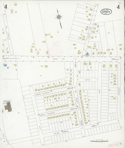 Sanborn Fire Insurance Map from Greece, Monroe County, New York (1929), Sheet #0004 - Complete Map Set gallery image, historic Sanborn map, vintage wall art, New York New York