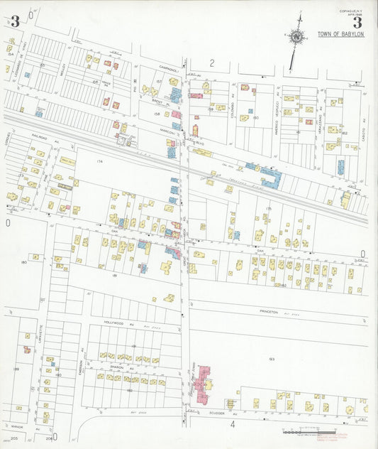 Sanborn Fire Insurance Map from Copiague, Suffolk County, New York (1948), Sheet #0003 - Historic Sanborn Fire Insurance Map Print, vintage old map wall art, antique decor, genealogy gift, New York New York map