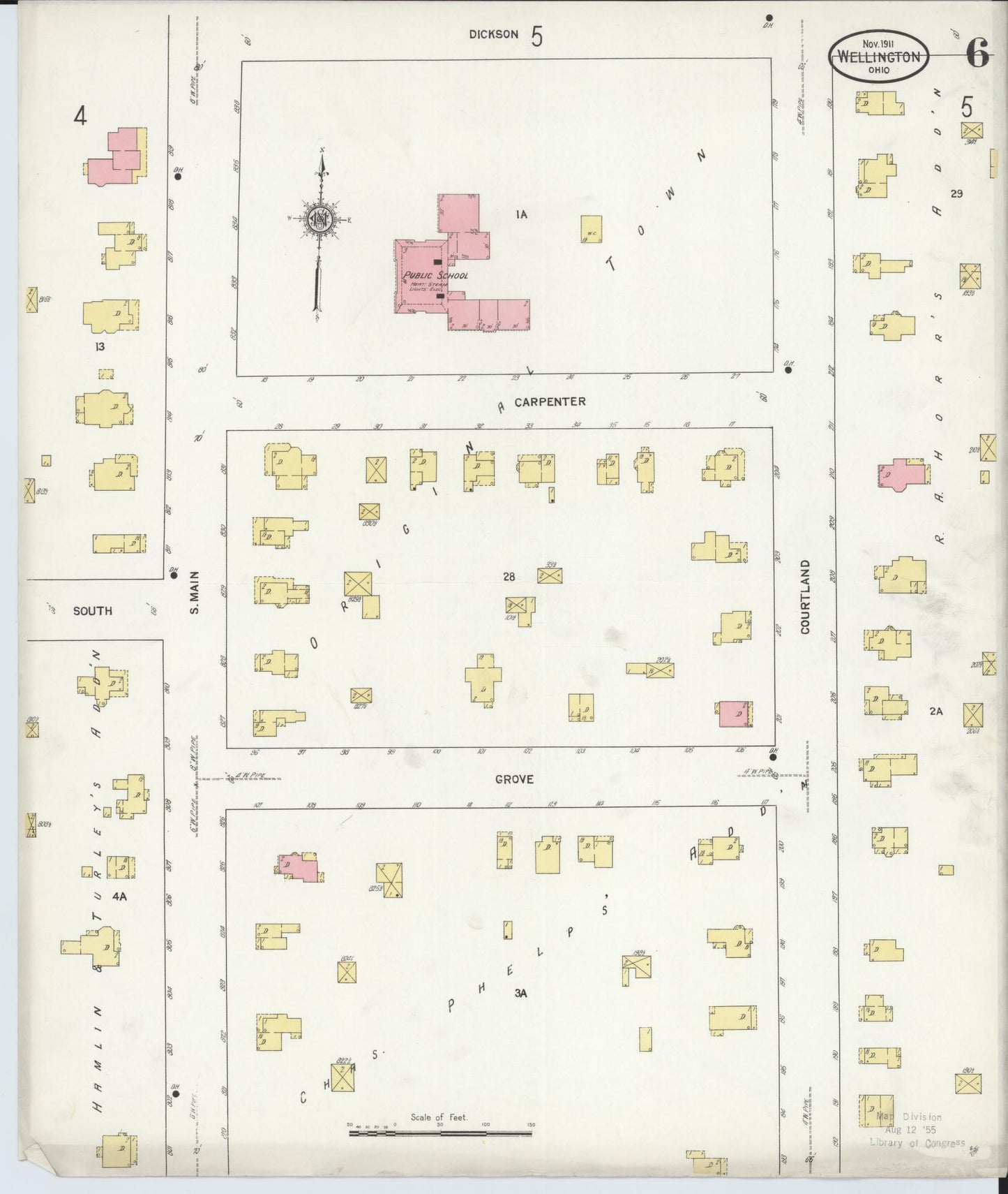 Sanborn Fire Insurance Map from Wellington, Lorain County, Ohio (1911), Sheet #0006 - Complete Map Set gallery image, historic Sanborn map, vintage wall art, Ohio Ohio