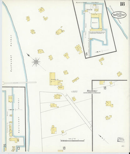 Sanborn Fire Insurance Map from Nantucket, Nantucket County, Massachusetts (1909), Sheet #0018 - Complete Map Set gallery image, historic Sanborn map, vintage wall art, Massachusetts Massachusetts