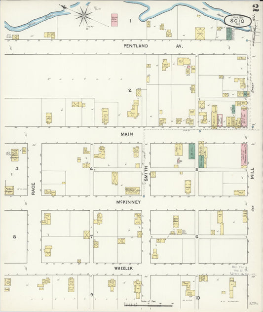 Sanborn Fire Insurance Map from Scio, Linn County, Oregon (1890), Sheet #0002 - Historic Sanborn Fire Insurance Map Print, vintage old map wall art, antique decor, genealogy gift, Oregon Oregon map