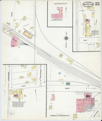 Sanborn Fire Insurance Map from Watertown, Jefferson County, Wisconsin (1909), Sheet #0025 - Historic Sanborn Fire Insurance Map Print, vintage old map wall art, antique decor, genealogy gift, Wisconsin Wisconsin map