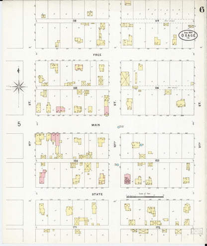 Sanborn Fire Insurance Map from Osage, Mitchell County, Iowa (1897), Sheet #0006 - Historic Sanborn Fire Insurance Map Print