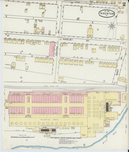 Sanborn Fire Insurance Map from Tarentum, Allegheny County, Pennsylvania (1891), Sheet #0002 - Complete Map Set gallery image, historic Sanborn map, vintage wall art, Pennsylvania Pennsylvania