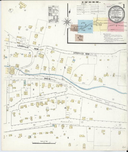 Sanborn Fire Insurance Map from Eureka, Juab County, Utah (1890), Sheet #0001 - Historic Sanborn Fire Insurance Map Print, vintage old map wall art, antique decor, genealogy gift, Utah Utah map