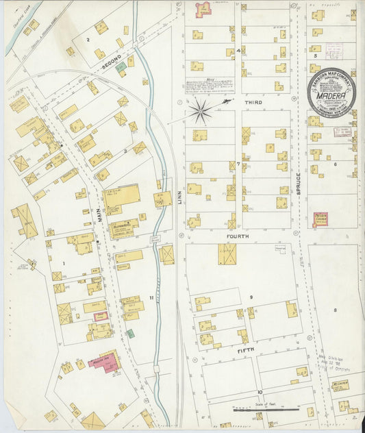 Sanborn Fire Insurance Map from Madera, Clearfield County, Pennsylvania (1905), Sheet #0001 - Historic Sanborn Fire Insurance Map Print, vintage old map wall art, antique decor, genealogy gift, Pennsylvania Pennsylvania map