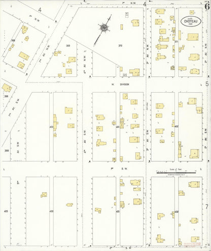 Sanborn Fire Insurance Map from Choteau, Teton County, Montana (1921), Sheet #0006 - Complete Map Set gallery image, historic Sanborn map, vintage wall art, Montana Montana