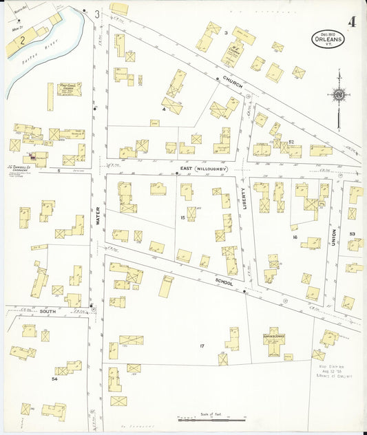 Sanborn Fire Insurance Map from Orleans, Orleans County, Vermont (1910), Sheet #0004 - Historic Sanborn Fire Insurance Map Print, vintage old map wall art, antique decor, genealogy gift, Vermont Vermont map