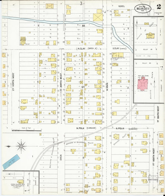 Sanborn Fire Insurance Map from Weir, Cherokee County, Kansas (1902), Sheet #0002 - Historic Sanborn Fire Insurance Map Print, vintage old map wall art, antique decor, genealogy gift, Kansas Kansas map