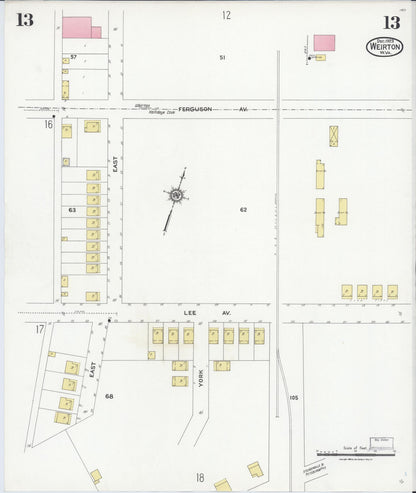 Sanborn Fire Insurance Map from Weirton, Hancock County, West Virginia (1923), Sheet #0013 - Complete Map Set gallery image, historic Sanborn map, vintage wall art, West Virginia West Virginia