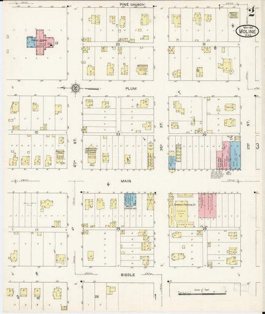 Sanborn Fire Insurance Map from Moline, Elk County, Kansas (1915), Sheet #0002 - Historic Sanborn Fire Insurance Map Print, vintage old map wall art, antique decor, genealogy gift, Kansas Kansas map