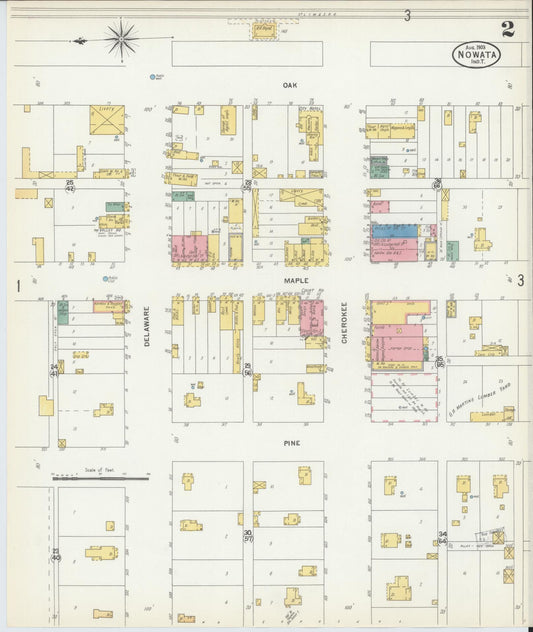 Sanborn Fire Insurance Map from Nowata, Nowata County, Oklahoma (1903), Sheet #0002 - Historic Sanborn Fire Insurance Map Print, vintage old map wall art, antique decor, genealogy gift, Oklahoma Oklahoma map