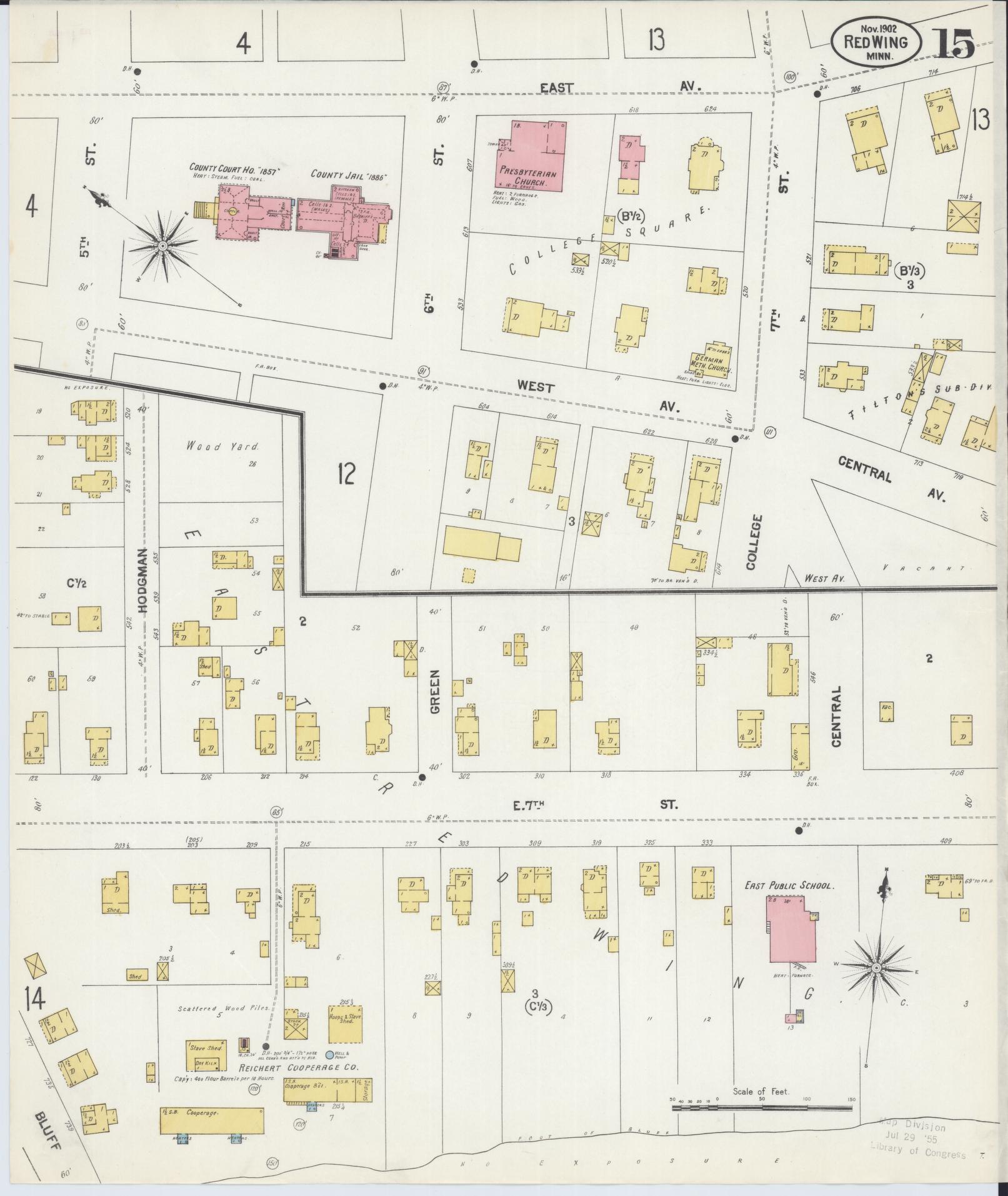 Sanborn Fire Insurance Map from Red Wing, Goodhue County, Minnesota (1902), Sheet #0015 - Complete Map Set gallery image, historic Sanborn map, vintage wall art, Minnesota Minnesota