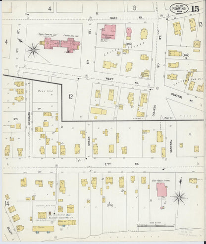 Sanborn Fire Insurance Map from Red Wing, Goodhue County, Minnesota (1902), Sheet #0015 - Complete Map Set gallery image, historic Sanborn map, vintage wall art, Minnesota Minnesota