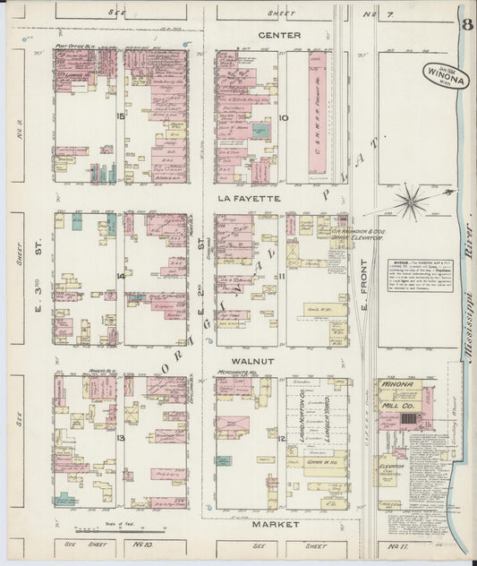Sanborn Fire Insurance Map from Winona, Winona County, Minnesota (1884), Sheet #0008
