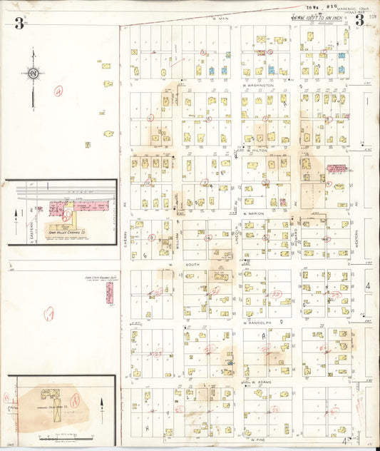 Sanborn Fire Insurance Map from Marengo, Iowa County, Iowa (1942), Sheet #0003 - Historic Sanborn Fire Insurance Map Print, vintage old map wall art