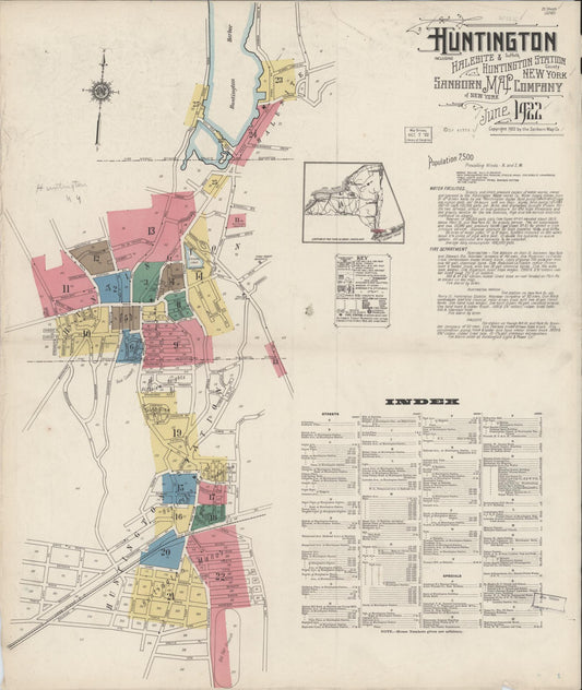 Sanborn Fire Insurance Map from Huntington, Suffolk County, New York. (1922) – Historic Sanborn Fire Insurance Map Print