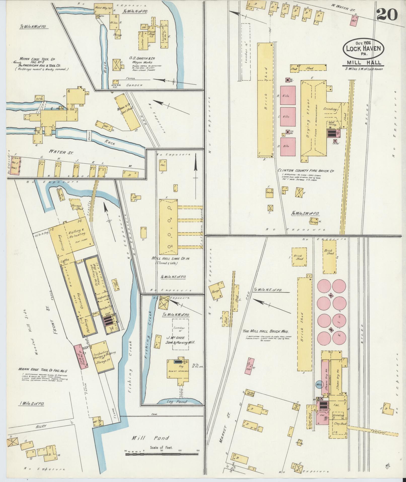 Sanborn Fire Insurance Map from Lock Haven, Clinton County, Pennsylvania (1906), Sheet #0020 - Complete Map Set gallery image, historic Sanborn map, vintage wall art, Pennsylvania Pennsylvania