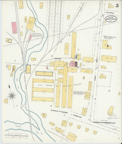 Sanborn Fire Insurance Map from Sheffield, Warren County, Pennsylvania (1905), Sheet #0003 - Historic Sanborn Fire Insurance Map Print, vintage old map wall art, antique decor, genealogy gift, Pennsylvania Pennsylvania map