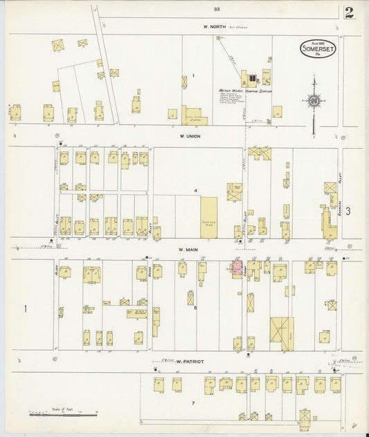 Sanborn Fire Insurance Map from Somerset, Somerset County, Pennsylvania (1910), Sheet #0002 - Historic Sanborn Fire Insurance Map Print, vintage old map wall art, antique decor, genealogy gift, Pennsylvania Pennsylvania map