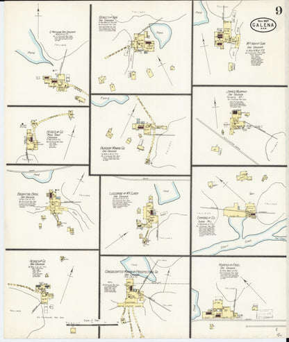 Sanborn Fire Insurance Map from Galena, Cherokee County, Kansas (1897), Sheet #0009 - Complete Map Set gallery image, historic Sanborn map, vintage wall art, Kansas Kansas