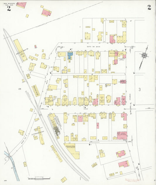 Sanborn Fire Insurance Map from New Windsor, Carroll County, Maryland (1935), Sheet #0002 - Historic Sanborn Fire Insurance Map Print, vintage old map wall art