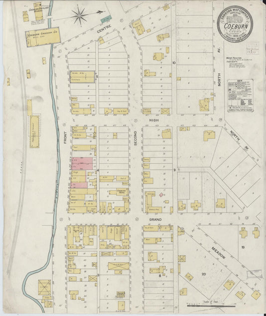Sanborn Fire Insurance Map from Coeburn, Wise County, Virginia (1908), Sheet #0001 - Historic Sanborn Fire Insurance Map Print, vintage old map wall art, antique decor, genealogy gift, Virginia Virginia map