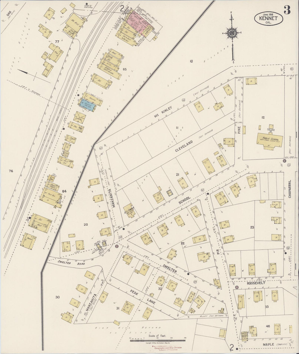 Sanborn Fire Insurance Map from Kennett, Shasta County, California (1918), Sheet #0003 - Complete Map Set gallery image, historic Sanborn map, vintage wall art, California California