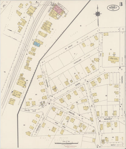 Sanborn Fire Insurance Map from Kennett, Shasta County, California (1918), Sheet #0003 - Complete Map Set gallery image, historic Sanborn map, vintage wall art, California California