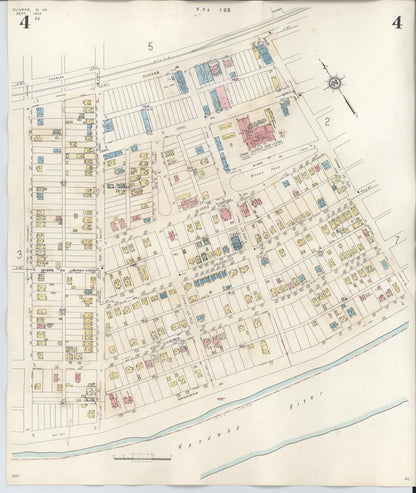 Sanborn Fire Insurance Map from Dunbar, Kanawha County, West Virginia (1950), Sheet #0004 - Complete Map Set gallery image, historic Sanborn map, vintage wall art, West Virginia West Virginia