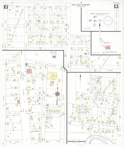 Sanborn Fire Insurance Map from Spencer, Clay County, Iowa (1941), Sheet #0013 - Historic Sanborn Fire Insurance Map Print