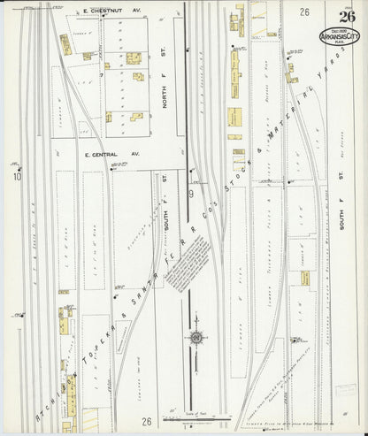 Sanborn Fire Insurance Map from Arkansas City, Cowley County, Kansas (1920), Sheet #0026 - Complete Map Set gallery image, historic Sanborn map, vintage wall art, Arkansas Arkansas