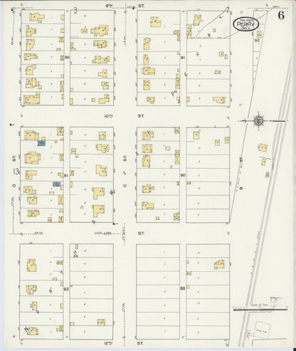 Sanborn Fire Insurance Map from Perry, Noble County, Oklahoma (1920), Sheet #0006 - Complete Map Set gallery image, historic Sanborn map, vintage wall art, Oklahoma Oklahoma