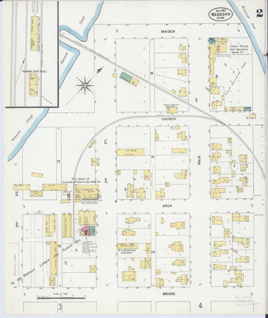 Sanborn Fire Insurance Map from Wabasha, Wabasha County, Minnesota (1902), Sheet #0002 - Historic Sanborn Fire Insurance Map Print, vintage old map wall art, antique decor, genealogy gift, Minnesota Minnesota map