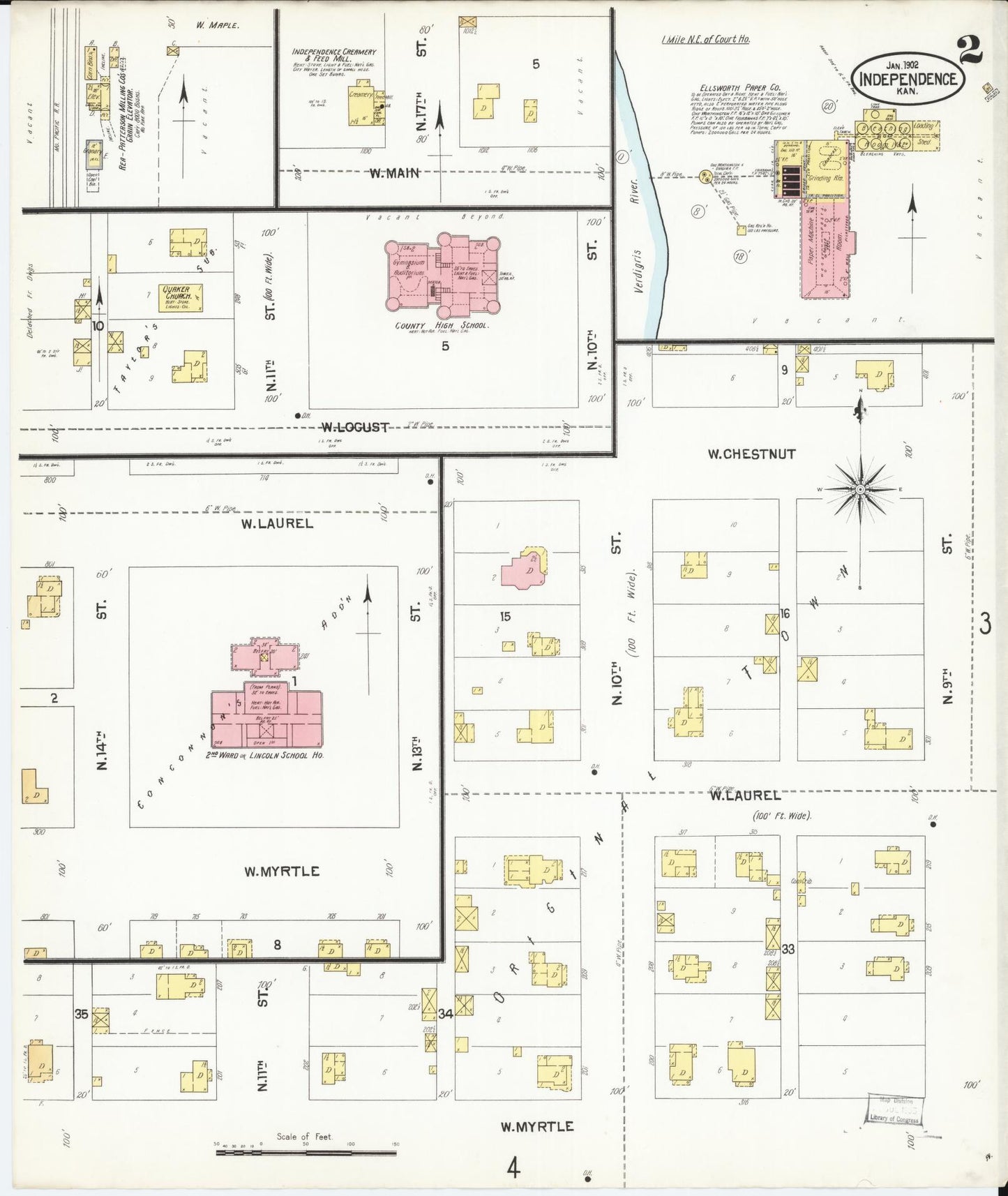 Sanborn Fire Insurance Map from Independence, Montgomery County, Kansas (1902), Sheet #0002 - Complete Map Set gallery image, historic Sanborn map, vintage wall art, Kansas Kansas