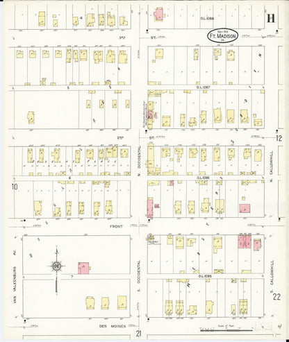Sanborn Fire Insurance Map from Fort Madison, Lee County, Iowa (1913), Sheet #0011 - Historic Sanborn Fire Insurance Map Print