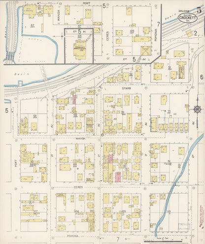 Sanborn Fire Insurance Map from Crockett, Contra Costa County, California (1913), Sheet #0005 - Historic Sanborn Fire Insurance Map Print, vintage old map wall art, antique decor, genealogy gift, California California map