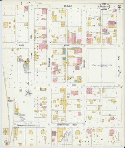 Sanborn Fire Insurance Map from Freeburg, Saint Clair County, Illinois (1900), Sheet #0002 - Historic Sanborn Fire Insurance Map Print, vintage old map wall art, antique decor, genealogy gift, Illinois Illinois map
