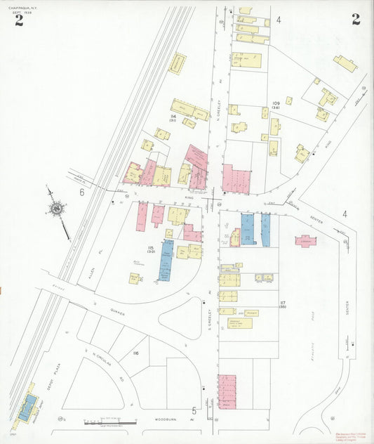 Sanborn Fire Insurance Map from Chappaqua, Westchester County, New York (1939), Sheet #0002 - Historic Sanborn Fire Insurance Map Print, vintage old map wall art, antique decor, genealogy gift, New York New York map
