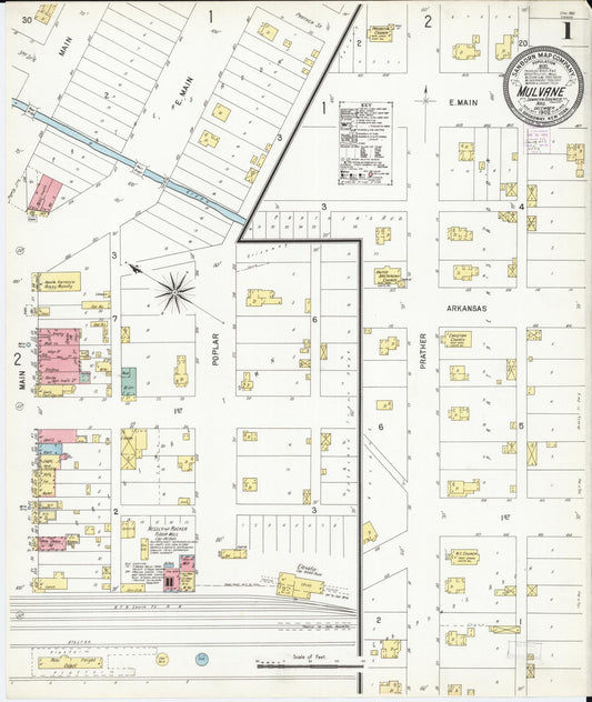 Sanborn Fire Insurance Map from Mulvane, Sumner and Sedgwick Counties, Kansas (1902), Sheet #0001 - Complete Map Set gallery image, historic Sanborn map, vintage wall art, Kansas Kansas