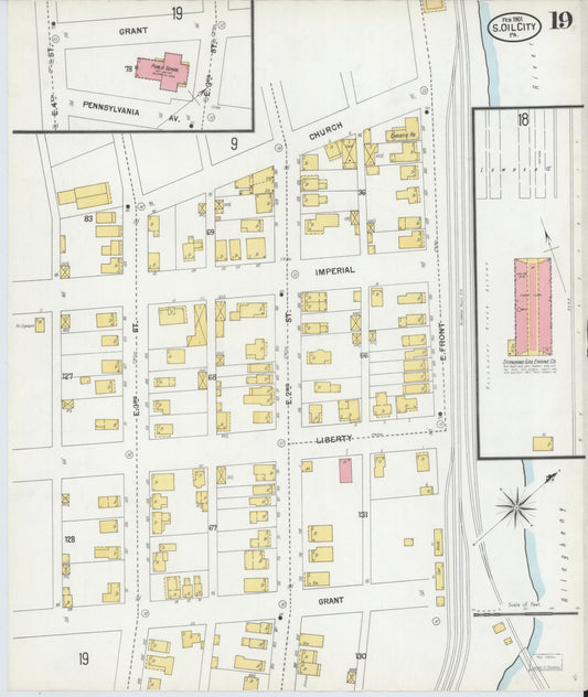 Sanborn Fire Insurance Map from Oil City, Venango County, Pennsylvania (1901), Sheet #0019 - Historic Sanborn Fire Insurance Map Print, vintage old map wall art, antique decor, genealogy gift, Pennsylvania Pennsylvania map
