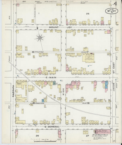 Sanborn Fire Insurance Map from Mount Joy, Lancaster County, Pennsylvania (1891), Sheet #0004 - Complete Map Set gallery image, historic Sanborn map, vintage wall art, Pennsylvania Pennsylvania