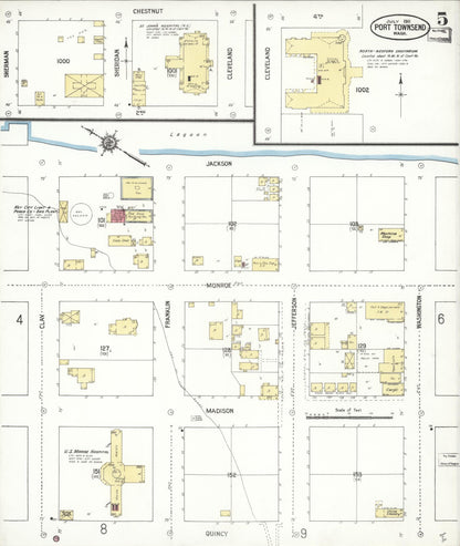 Sanborn Fire Insurance Map from Port Townsend, Jefferson County, Washington (1911), Sheet #0005 - Complete Map Set gallery image, historic Sanborn map, vintage wall art, Washington Washington