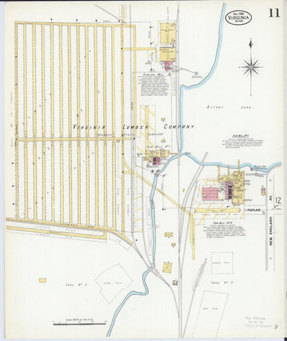 Sanborn Fire Insurance Map from Virginia, Saint Louis County, Minnesota (1908), Sheet #0011 - Complete Map Set gallery image, historic Sanborn map, vintage wall art, Minnesota Minnesota