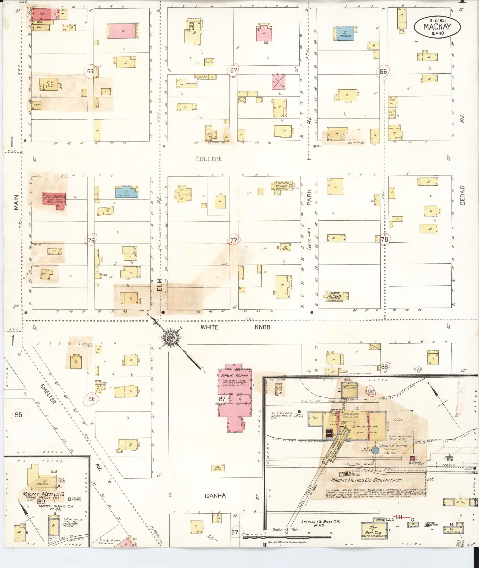 Sanborn Fire Insurance Map from Mackay, Custer County, Idaho (1931), Sheet #0004 - Complete Map Set gallery image, historic Sanborn map, vintage wall art, Idaho Idaho