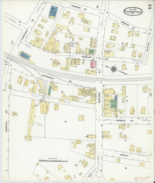 Sanborn Fire Insurance Map from Pleasantville, Westchester County, New York (1910), Sheet #0002 - Historic Sanborn Fire Insurance Map Print, vintage old map wall art, antique decor, genealogy gift, New York New York map
