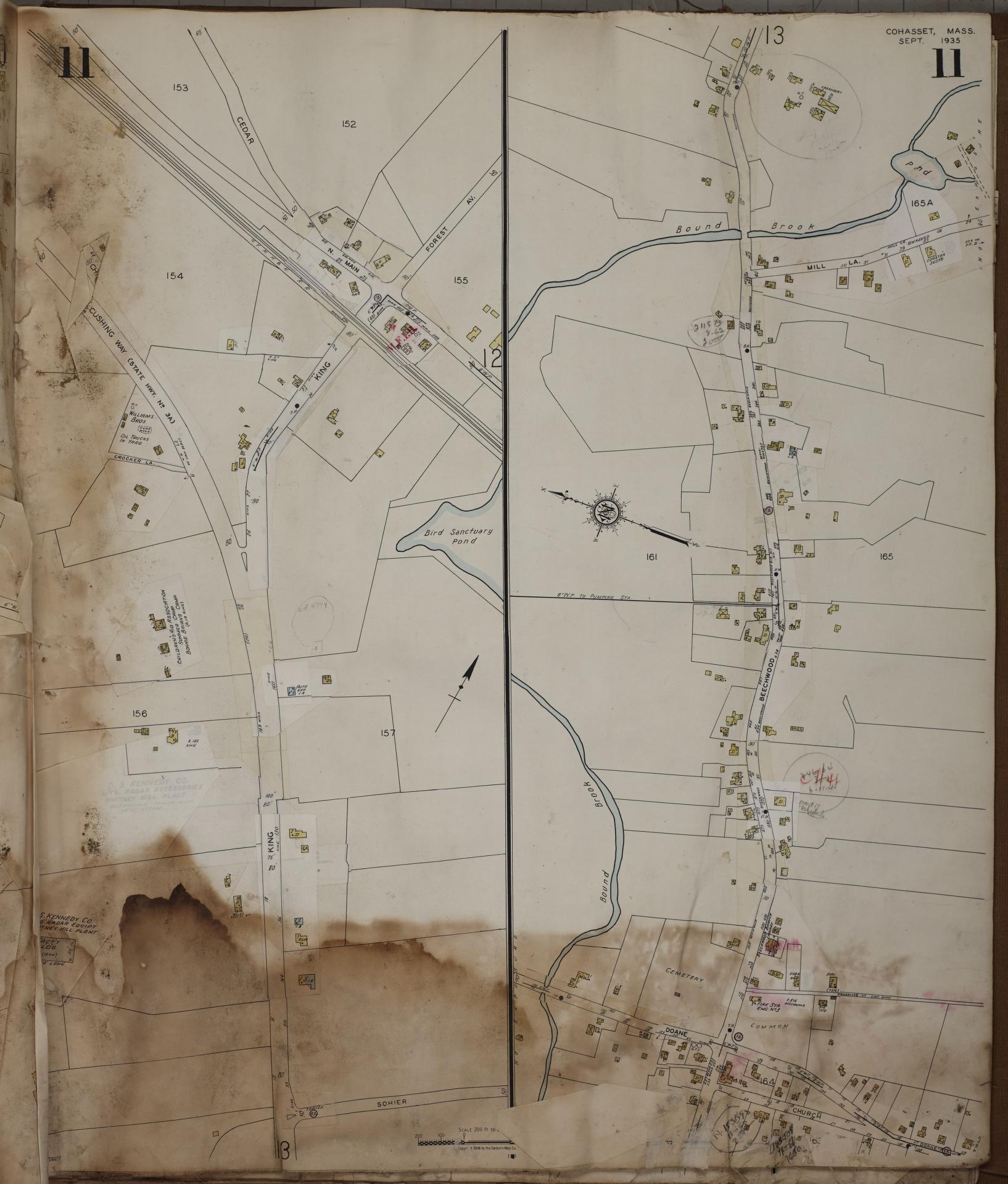 Sanborn Fire Insurance Map from Cohasset, Norfolk County, Massachusetts (1963), Sheet #0011 - Historic Sanborn Fire Insurance Map Print, vintage old map wall art, antique decor, genealogy gift, Massachusetts Massachusetts map
