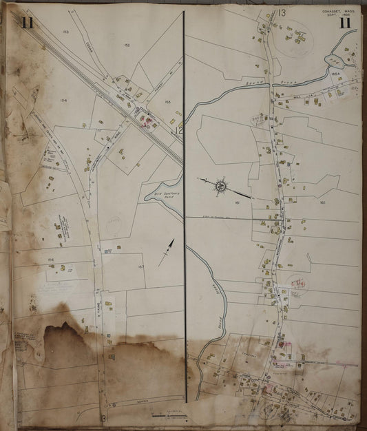 Sanborn Fire Insurance Map from Cohasset, Norfolk County, Massachusetts (1963), Sheet #0011 - Historic Sanborn Fire Insurance Map Print, vintage old map wall art, antique decor, genealogy gift, Massachusetts Massachusetts map